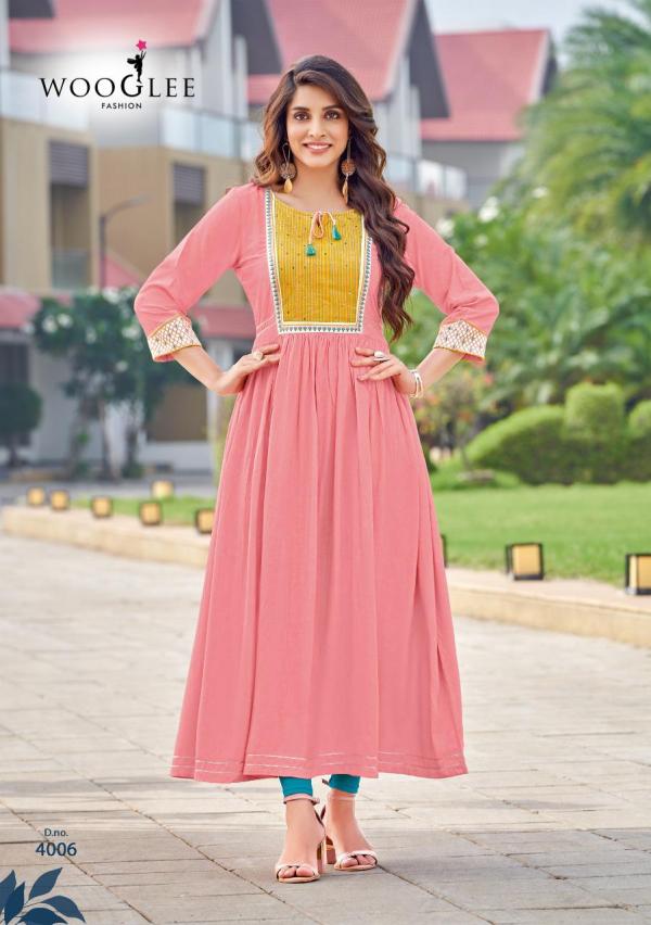 Wooglee Saanvi Ethnic Wear Nyra Cut Kurti Collection